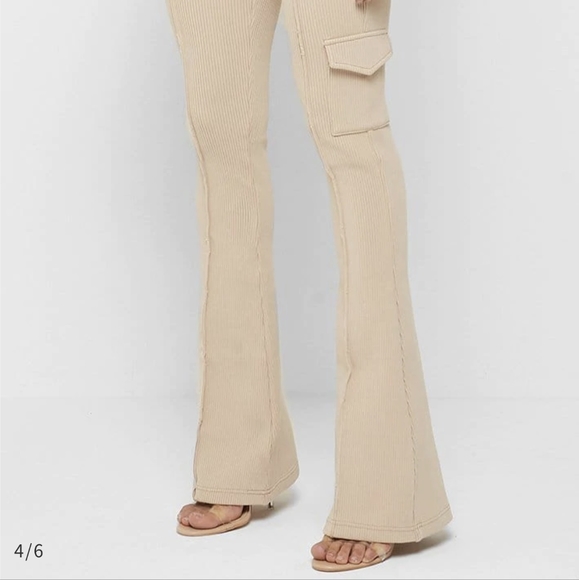 Manière De Voir Ribbed Flared Leggings US 2 with Tag - Picture 3 of 7